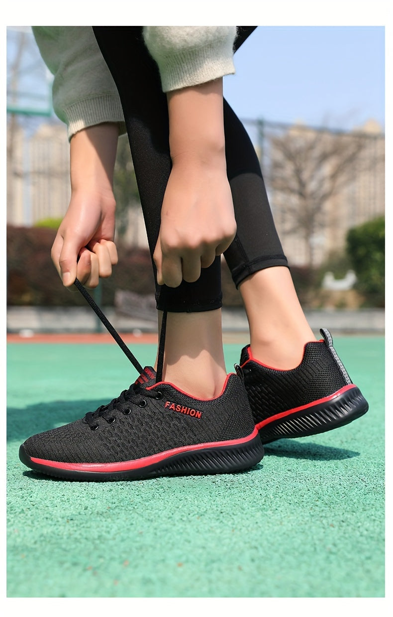 Women's Lightweight Lace-Up Casual Sneakers, Breathable Soft Sole Platform Lace Up Walking Shoes, Comfortable Fashion Footwear plus size