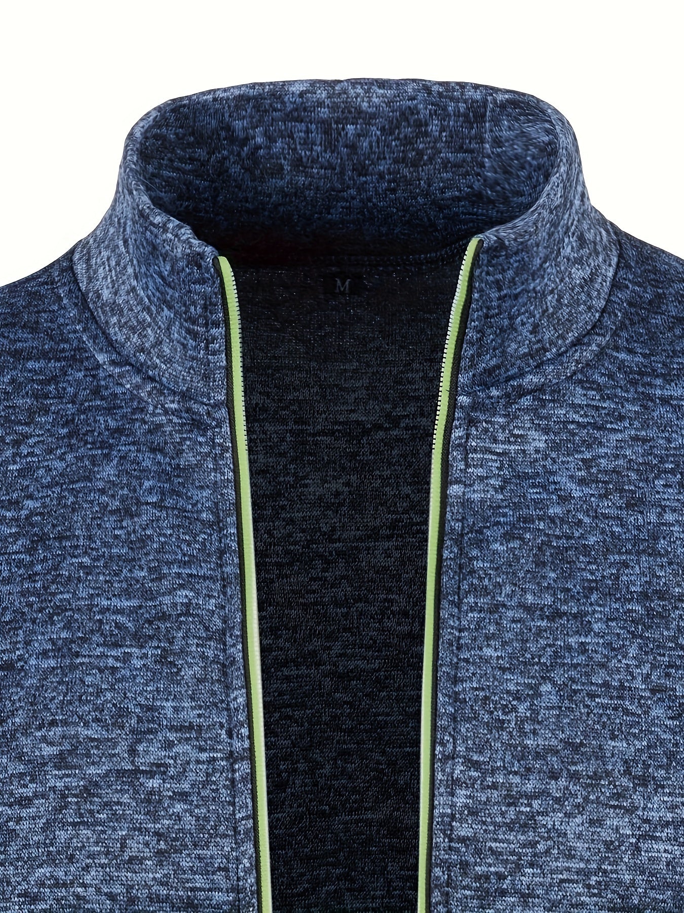 Elegant Mid Stretch Cardigan, Men's Casual Full Zip Up Cardigan Sweater Coat For Fall Winter