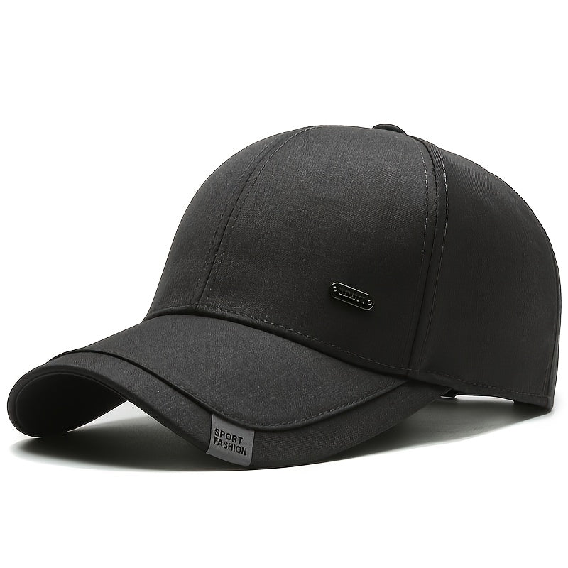 Fashion Classic Outdoor Sports Baseball Cap, Windproof Sun Protection Hat for Hiking, Fishing, Business Casual Travel - All-Season Polyester with Buckle Closure, Hand Wash Only