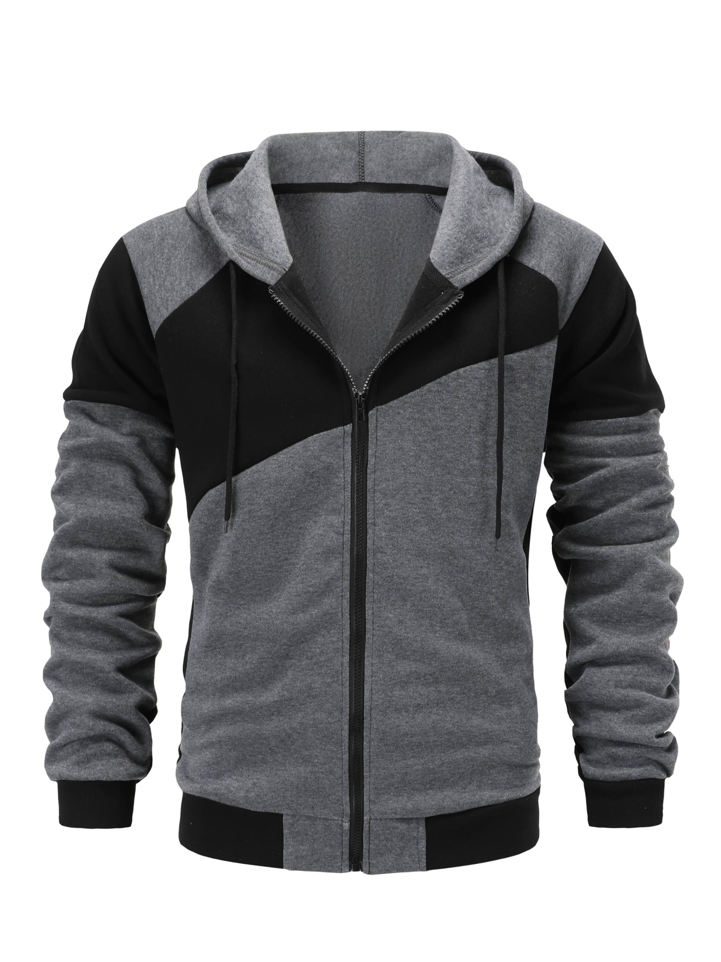 New Autumn and Winter Men's Zipper Design Hoodie Suit Fleece Hoodie Men's Casual Sports Suit