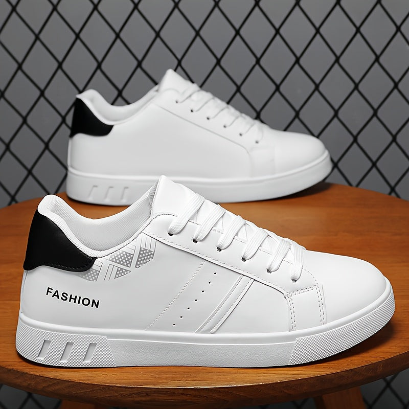 Versatile, Men's Fashion Color Block Skate Sneakers - Comfortable, Non-Slip & Breathable Lace-Up Shoes for All Seasons