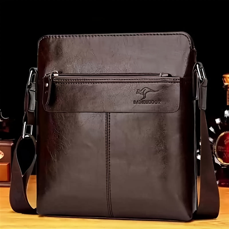 1pc Large Capacity Men'S Shoulder Bag - Adjustable Crossbody Sling with Multiple Compartments, Brown Business Casual Bag for Work, Travel, Everyday Use - Unique Gift for Him, Birthday, Christmas, Work Shoulder Bag, Sophisti