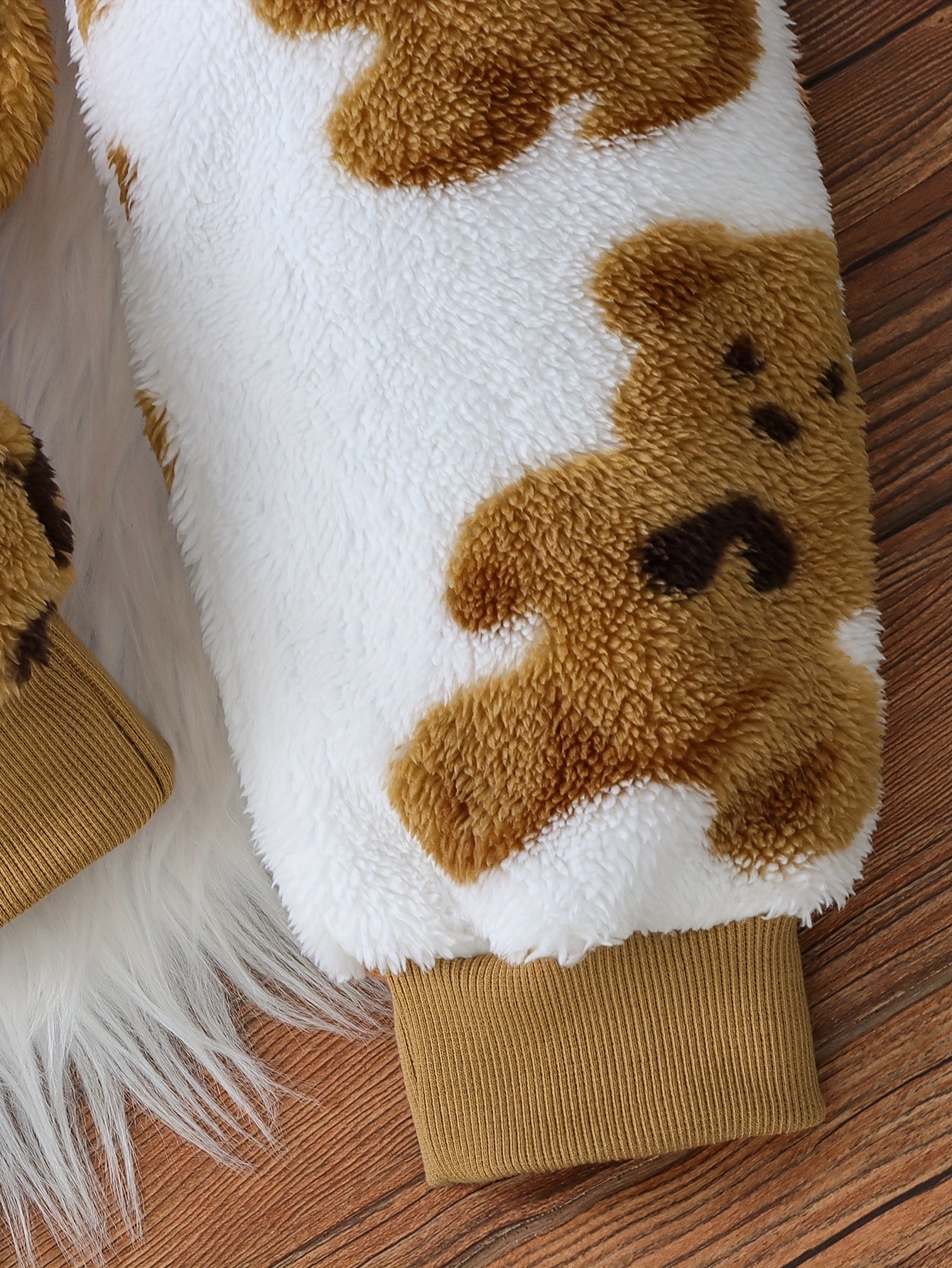 3pcs Boys' Cozy Fleece-Lined Hooded Zip-Up Jacket & Pants Set - Cute Bear Print, Long Sleeve, Warm Winter Outfit with Pockets, Casual Playwear for Toddlers & Youngsters, for Outdoor