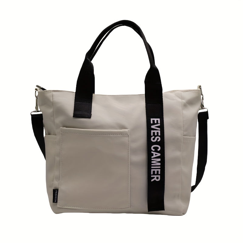 Multi-Pocket Tote Bag, Crossbody Travel And Work Shoulder Bag, Portable And Durable With Adjustable Strap For School And Daily Use