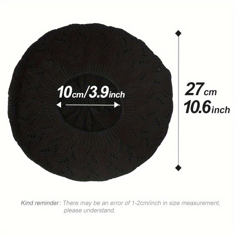 Hollow Out Breathable Beret Hats Casual Solid Color Painter Cap Elastic Berets For Women daily use