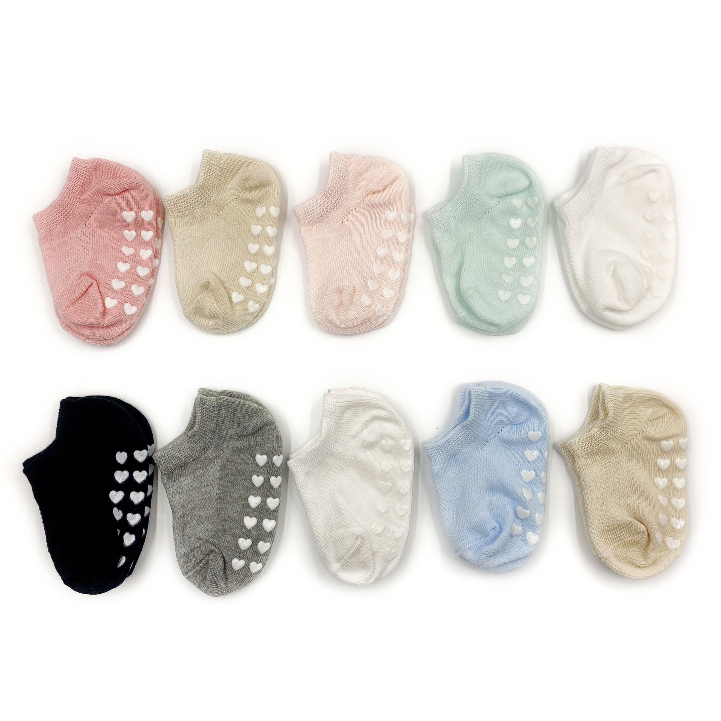 5 Pairs of Heart-Patterned Non-Slip Socks for Baby Boys And Girls, Perfect for Infants Learning to Walk, Comfortable And Breathable Cute Short Boat Socks, Suitable for Babies, a Great Valentine'S Day Gift.