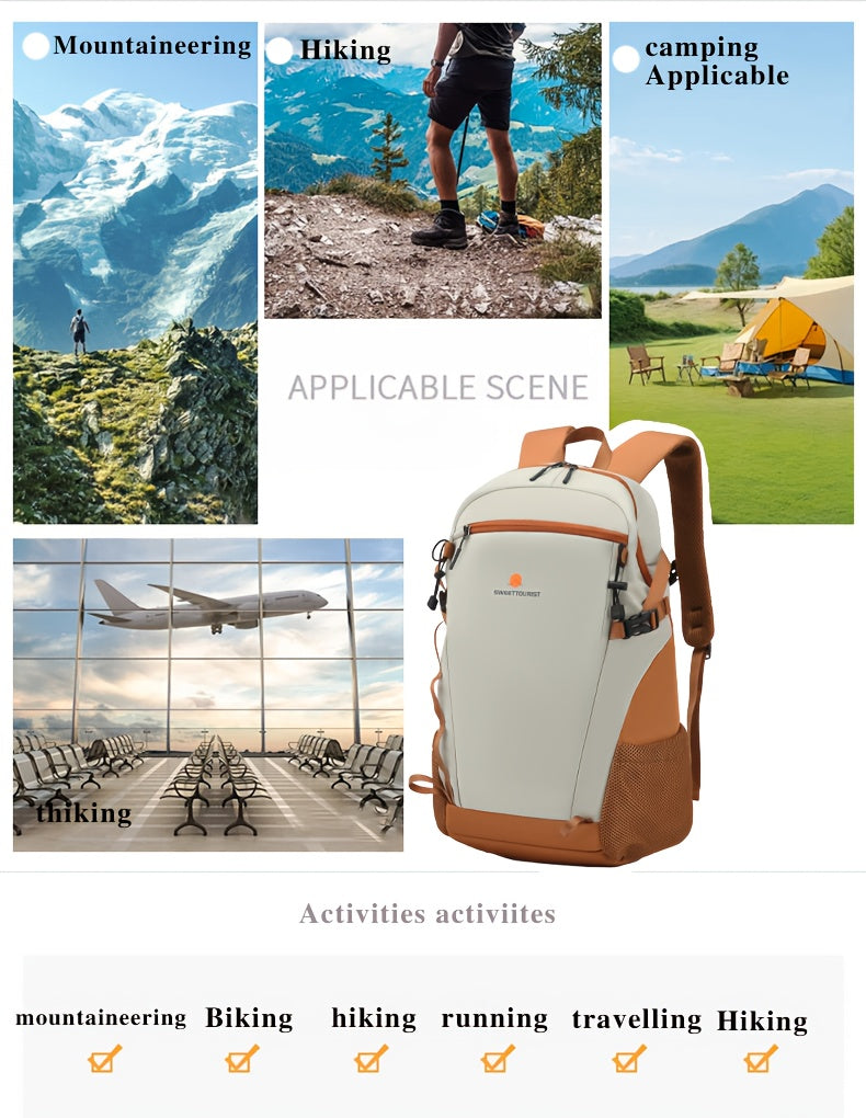 SWEET TOURIST Men'S Lightweight Hiking Backpack - Durable Oxford Fabric, Large Capacity, Adjustable Straps, Multiple Compartments for Outdoor Travel, Sports Casual Use, Hiking Gear, Sturdy Construction