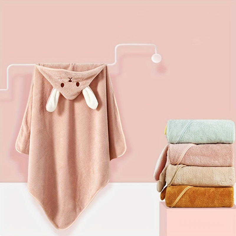Adorable Animal Design Baby Boy's Soft Hooded Bathrobe - Super Absorbent & Quick-drying Blanket - Suitable For Aged 0-3