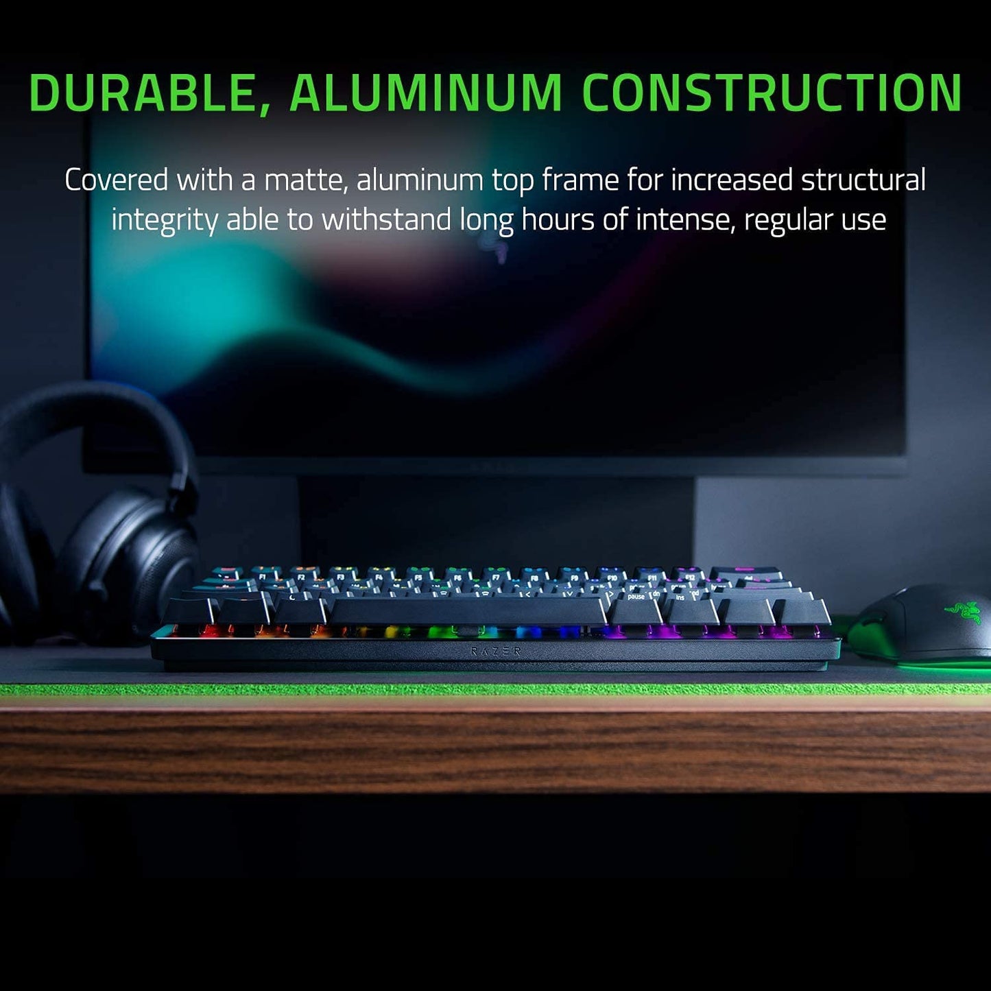 Razer Huntsman Mini (Red Switch) - Compact 60% Gaming Keyboard (Linear Optical Switches, Doubleshot PBT Keycaps, Removable USB-C Cable) QWERTY US Layout | Black