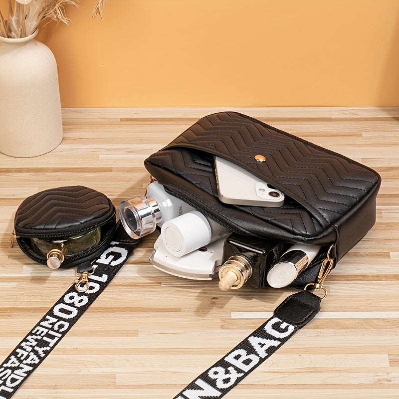 Women's Bag Small Square Bag New Korean Version Shoulder Crossbody Bag Two-piece Set