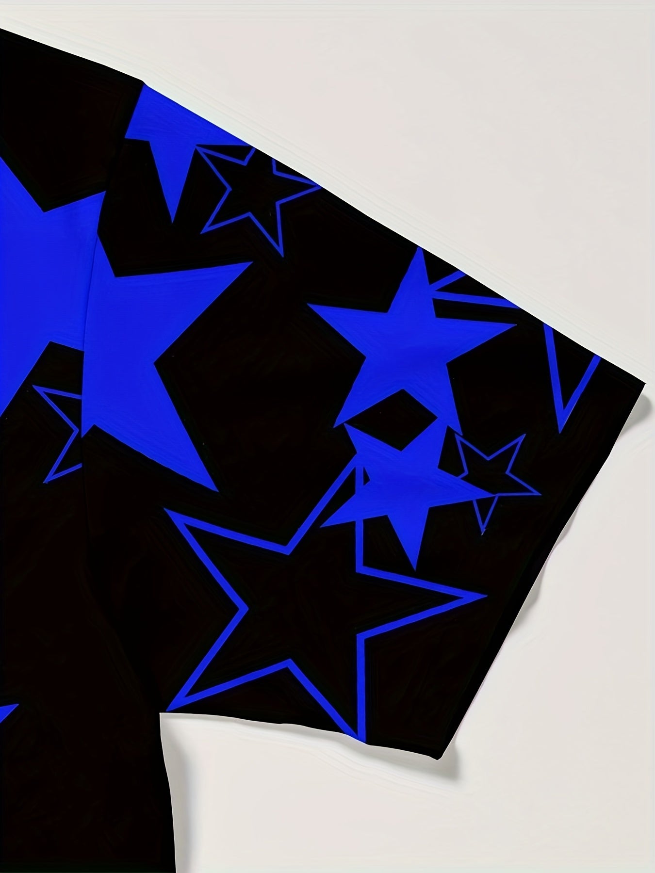 Men's Allover Color Blocking Stars Pattern Short Sleeve Crew Neck T-shirt For Summer, Casual Stylish Tee As Gift