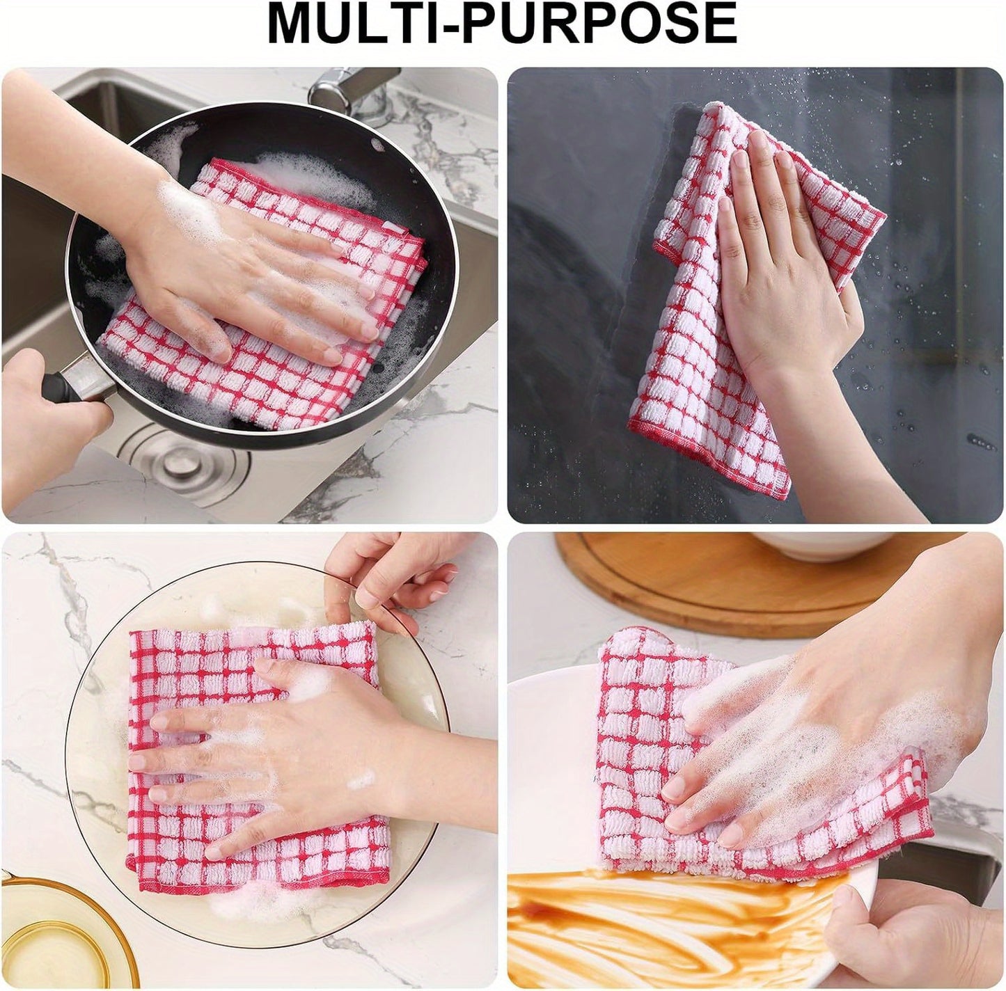 6/12 Pack Modern Blend Kitchen Towels, Low Linting Waffle Weave Dish Cloths, Quick-Dry Absorbent Tea Towels for Cleaning Sink, Stove, Pots - Hand Wash Only, Space Themed Oblong Dish Towels