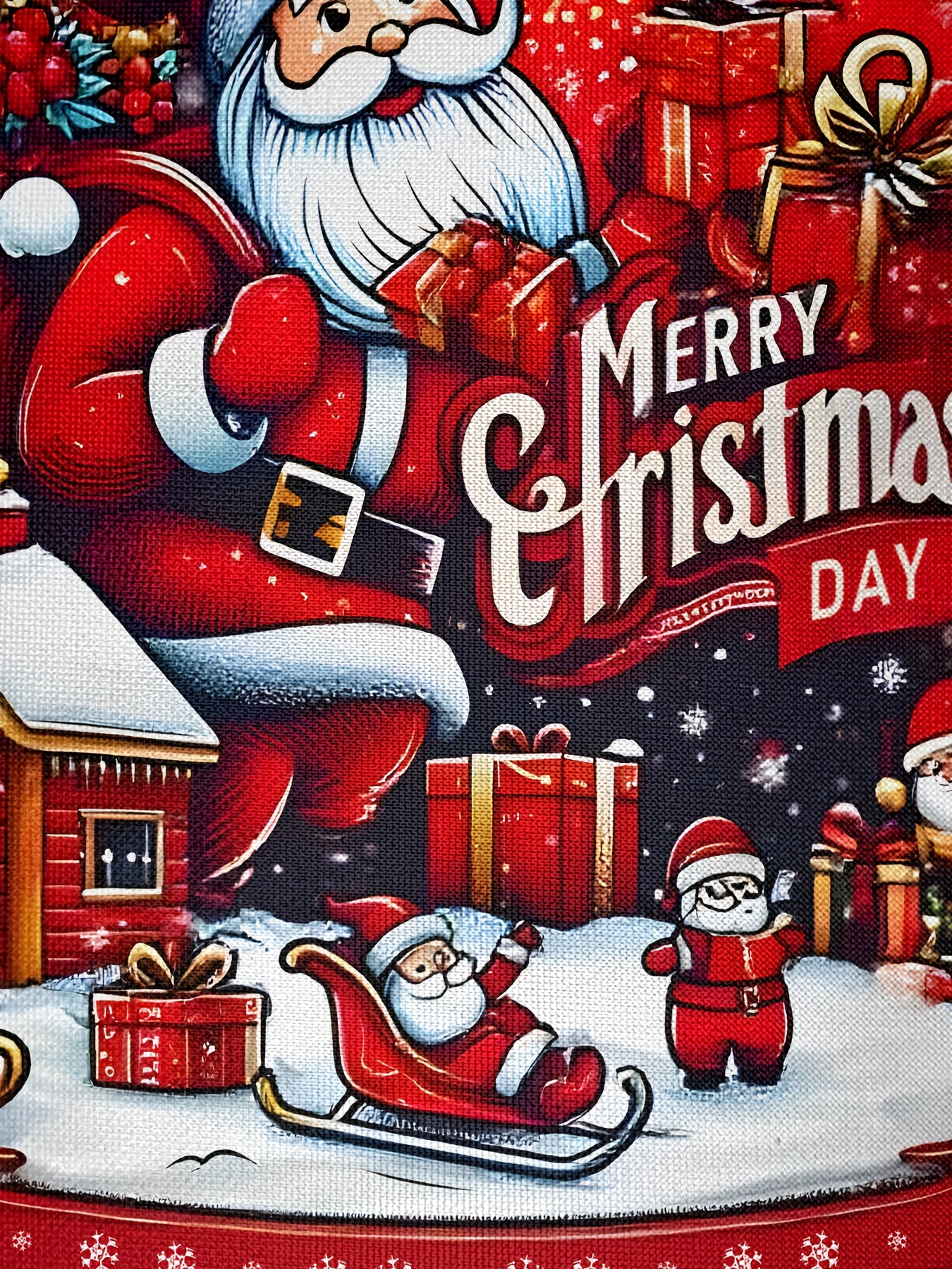 Men'S 3D Digital Print Hoodie - Festive Santa Claus & Christmas Tree Design, Red Casual Pullover with "Merry Christmas" Text, Long Sleeve, Regular Fit, Perfect for Holiday Celebrations, Christmas Hoodie