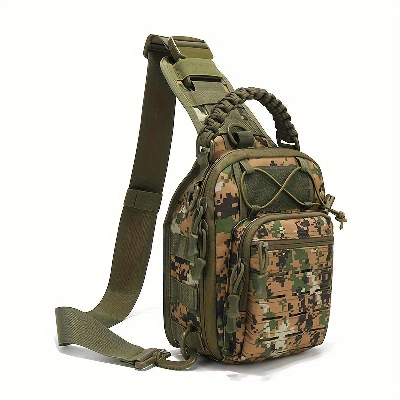 Versatile EDC Crossbody Bag - Lightweight, Multi-Pocket Travel Chest Pack with Zip Closure for Outdoor Adventures