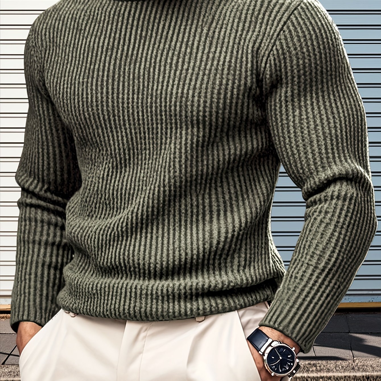 Men'S Casual Long Sleeve Crew Neck Knit Polyester Tops for Spring/Fall, Outdoor, Daily Wear, Weekend, Festival, Valentine'S Day, Independence Day, Birthday, Father'S Day, New Year's, Vacation