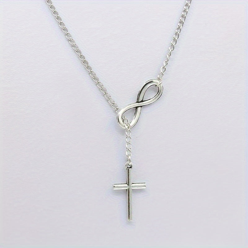 Մինիմալիստական Lucky 8 նիշանոց Cross Short Necklace Jewelry