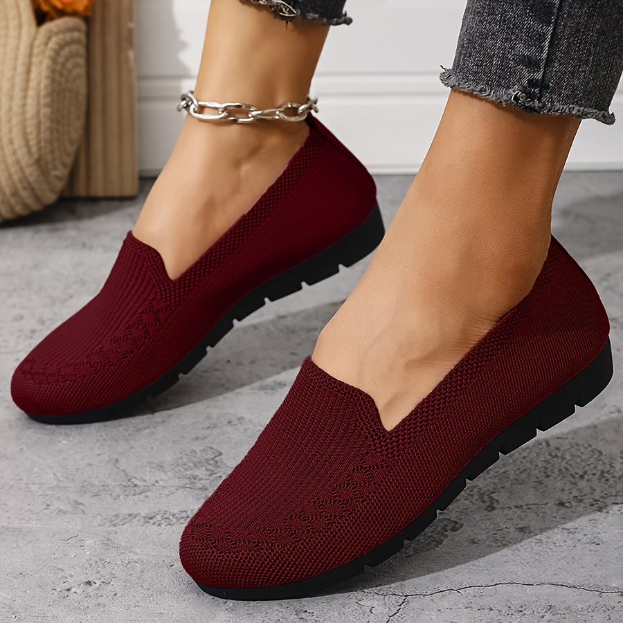 Lightweight Mesh Loafers for Women - Breathable And Easy to Wear, These Comfortable Flat Shoes in Purple Feature a Fabric Upper And Rubber Sole, Ideal for Any Season.