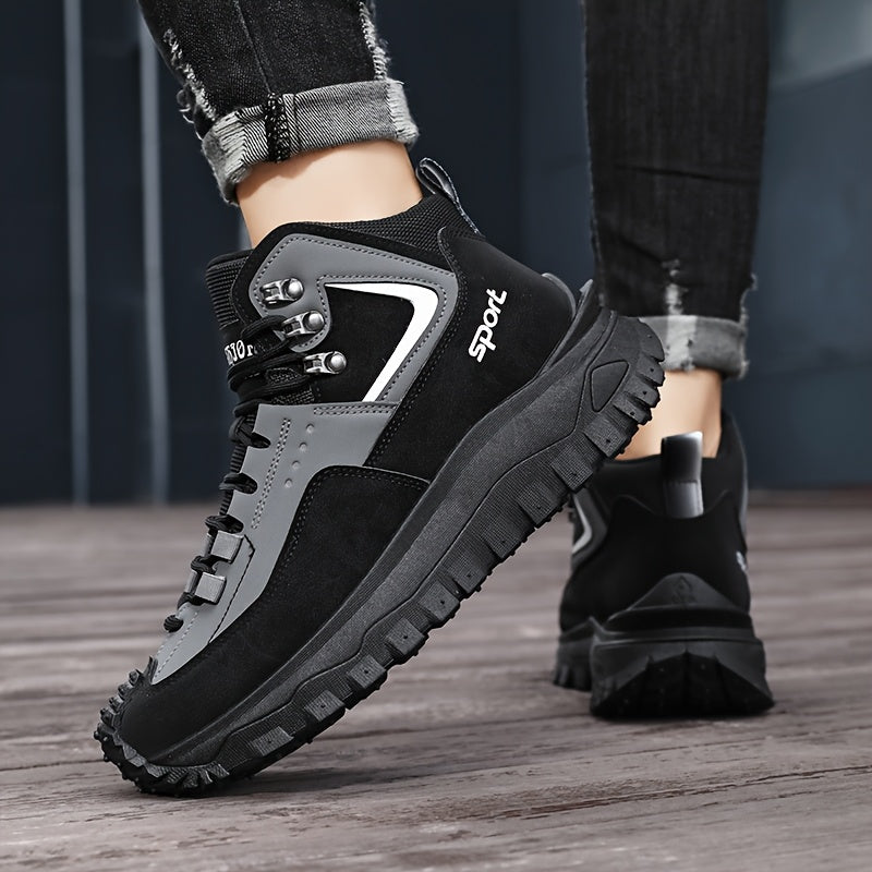 Men's Outdoor Hiking Boots - Breathable PU Upper, Thick Sole, Excellent Traction, Ideal for Mountain Climbing and Trekking | Military Boots | Camping Gear