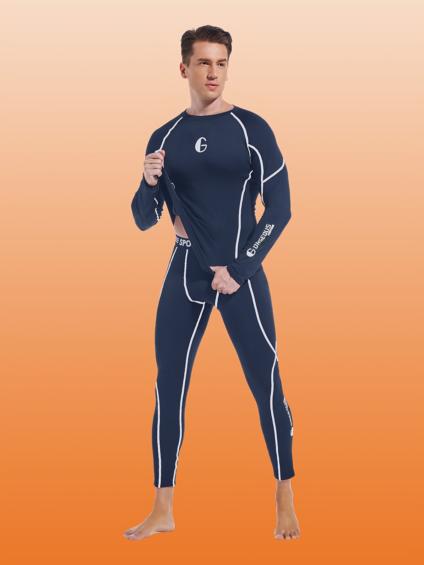 Men's Thermal Fleece Underwear Set for Cold Weather Sports