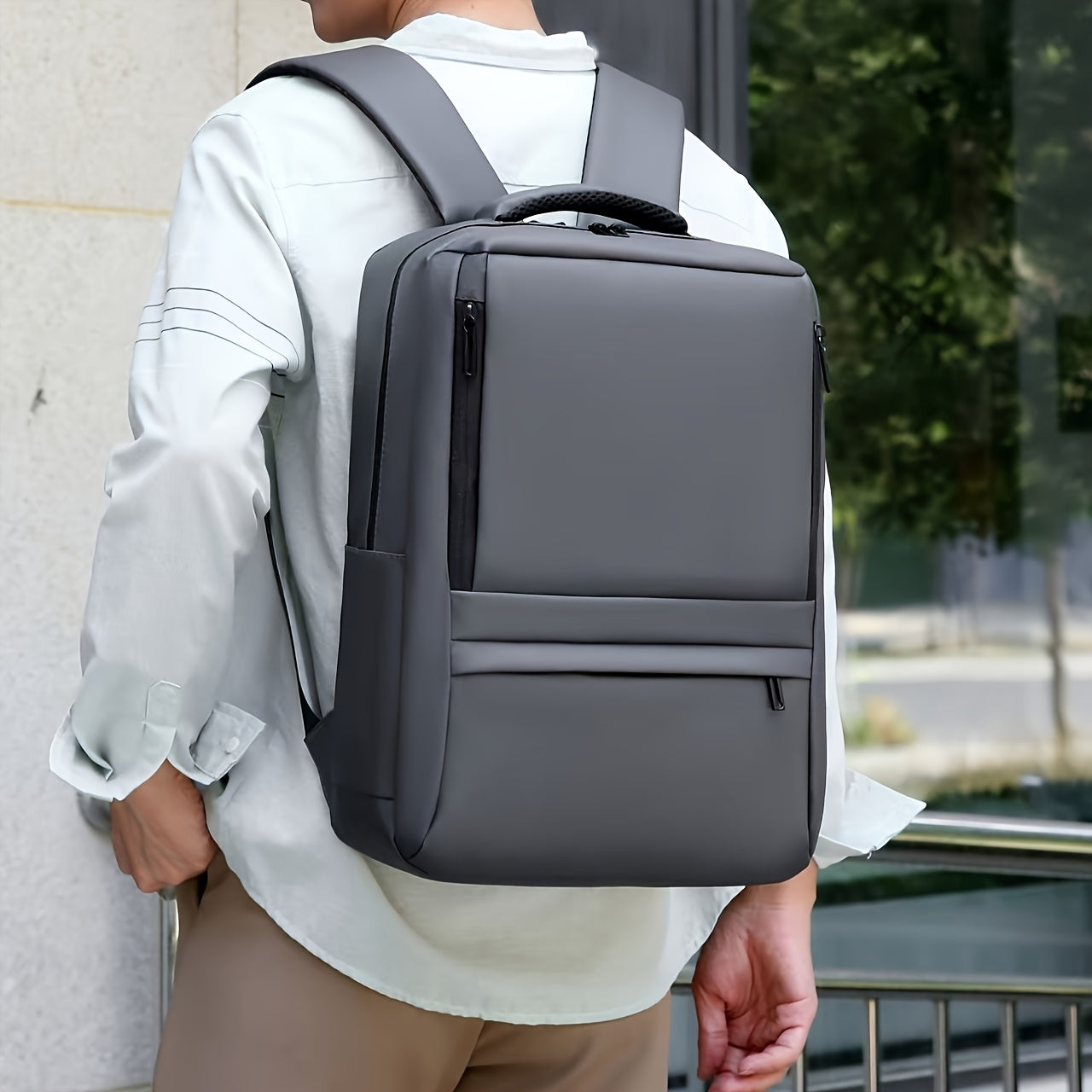 40.89cm Laptop Backpack - Durable Synthetic Leather High Quality Shockproof Multi-Compartment Sporty Design Convertible Shoulder Top Handles for Commuting Travel School College