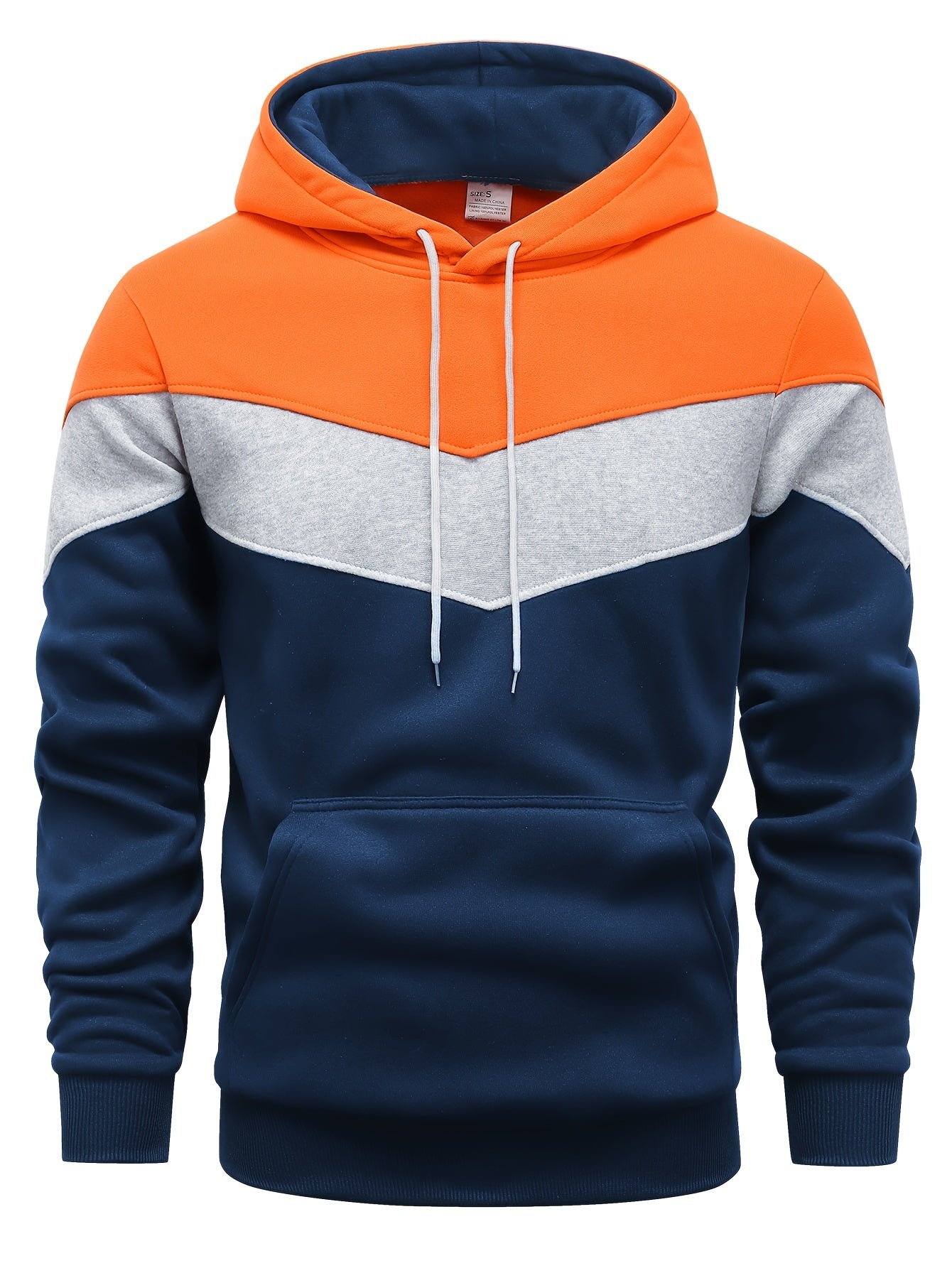 Men's Color Block Hoodie - Casual Graphic Design Pullover With Kangaroo Pocket For Winter And Fall Streetwear - Great Gift