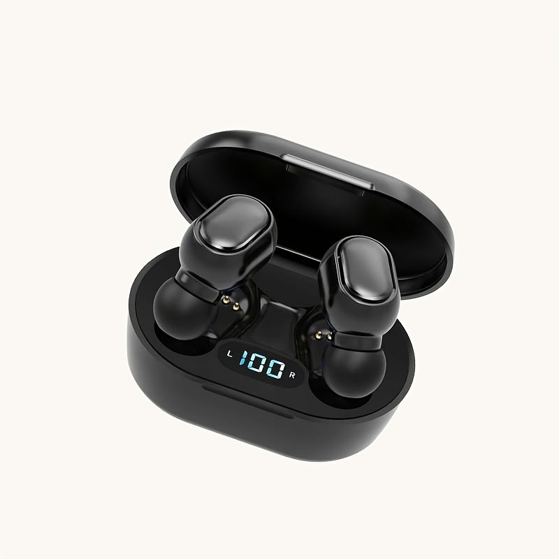 Button-controlled wireless in-ear headphones with LED power display, long battery life and low latency, suitable for daily use, commuting, sports, etc., compatible with multiple devices, first choice for personal use or gift