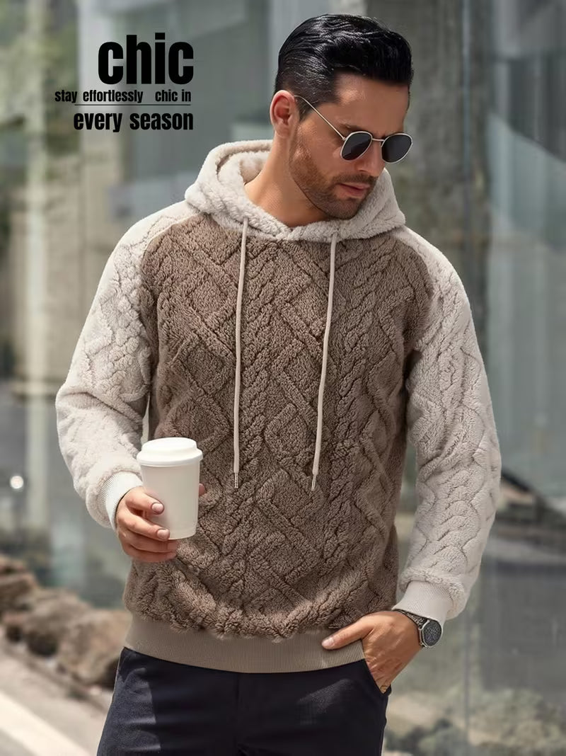 Chic Two‑Tone Knit Hoodie – All‑Season Style & Comfort - ayq