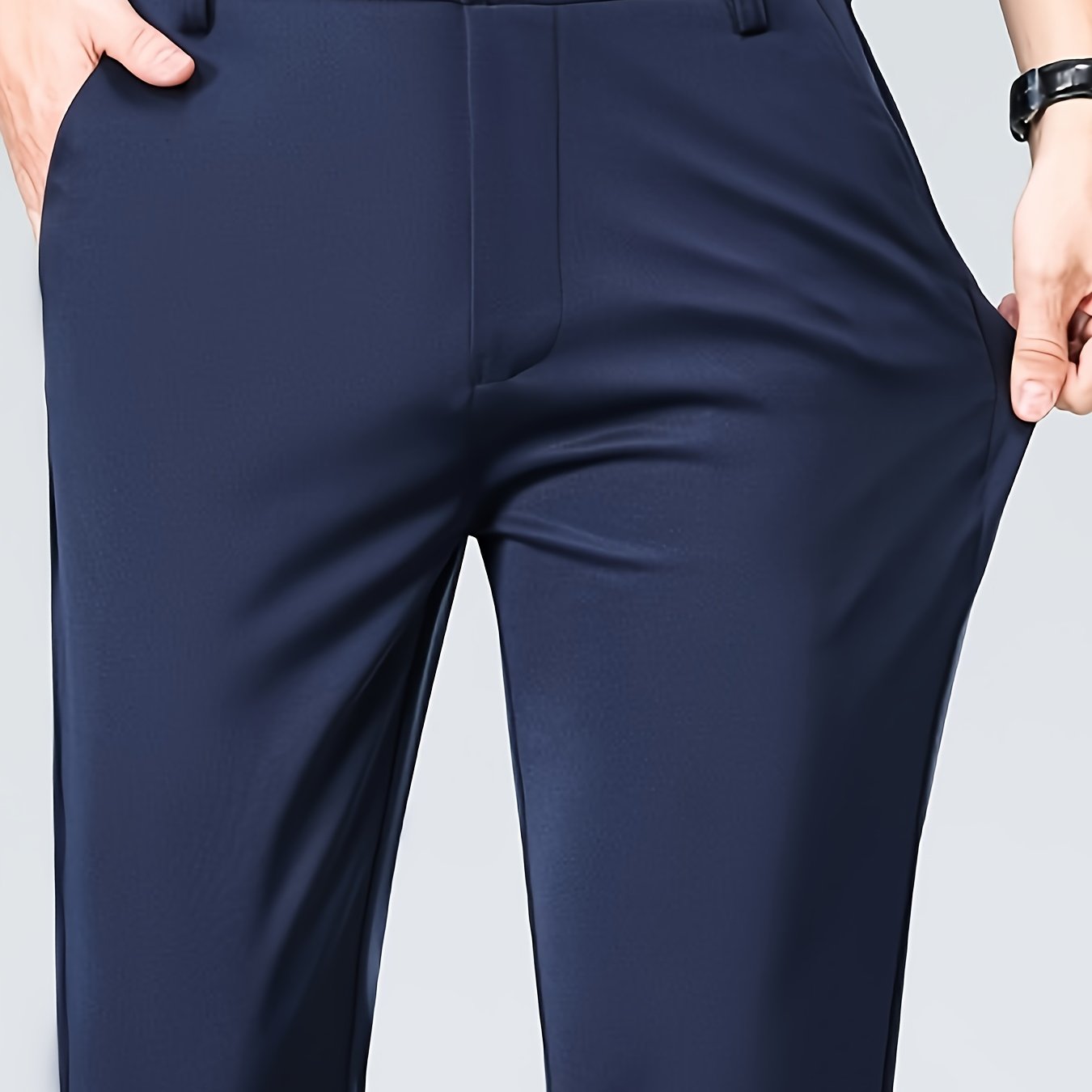 Men's Casual Straight Leg Pants, Chic Business Style Versatile Trousers for Daily Wear