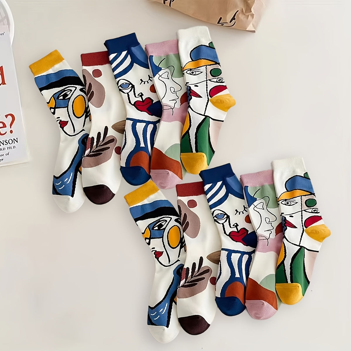Women'S Mid-Calf Socks, Breathable And Sweat-Absorbing Socks for Spring And Summer, Available in 1/5/10 Pairs for Autumn.