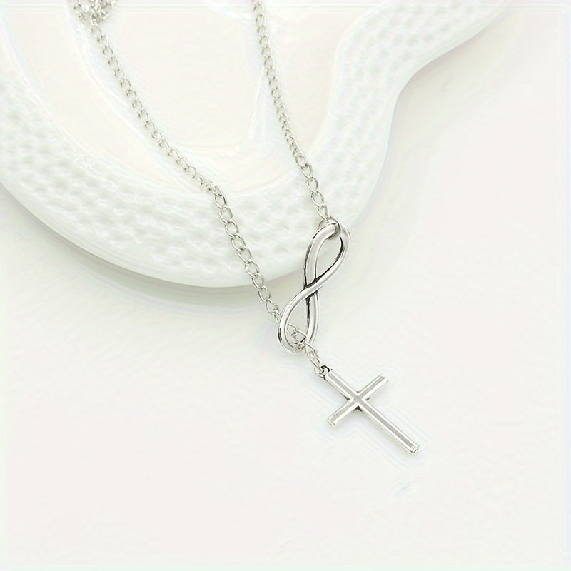 Մինիմալիստական Lucky 8 նիշանոց Cross Short Necklace Jewelry