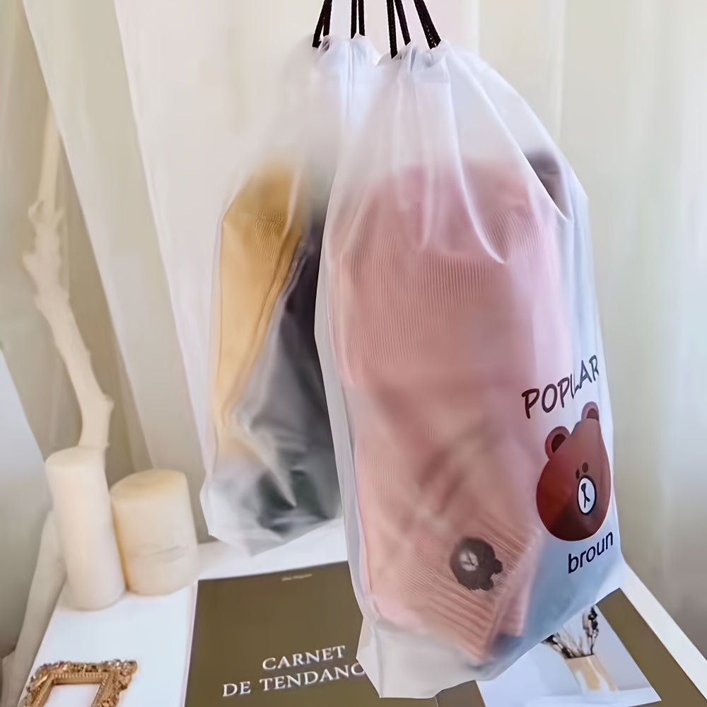 10 զույգ Cartoon Bear Print գուլպաներ, Հարմարավետ և գեղեցիկ Crew կարճ գուլպաներ, կանացի գուլպաներ և գուլպաներ