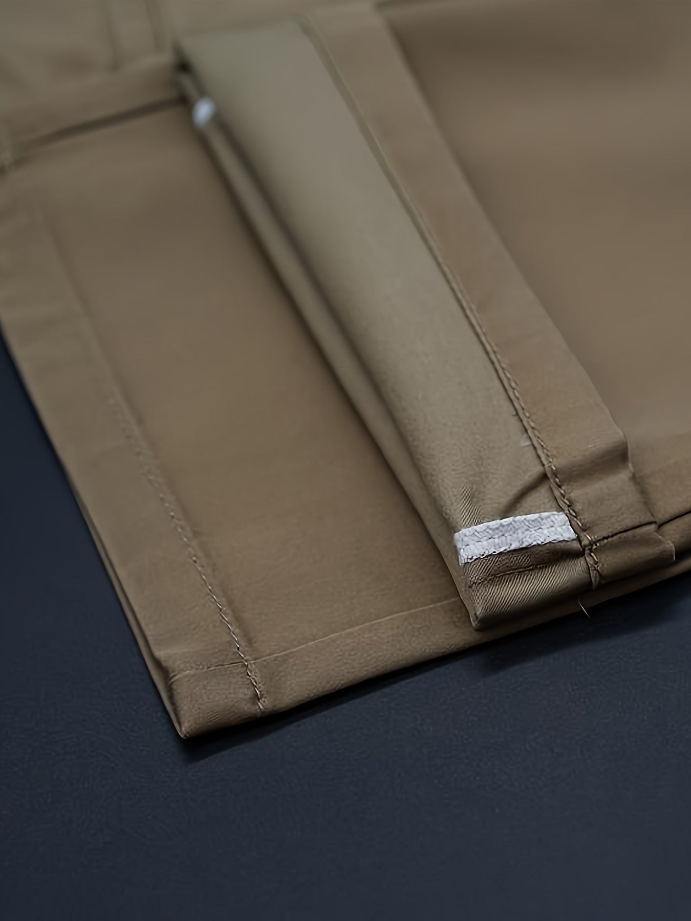 Men's Solid Pants With Pockets, Light Business Style Regular Fit Trousers For Outdoor Activities, Daily Wear For Spring And Autumn