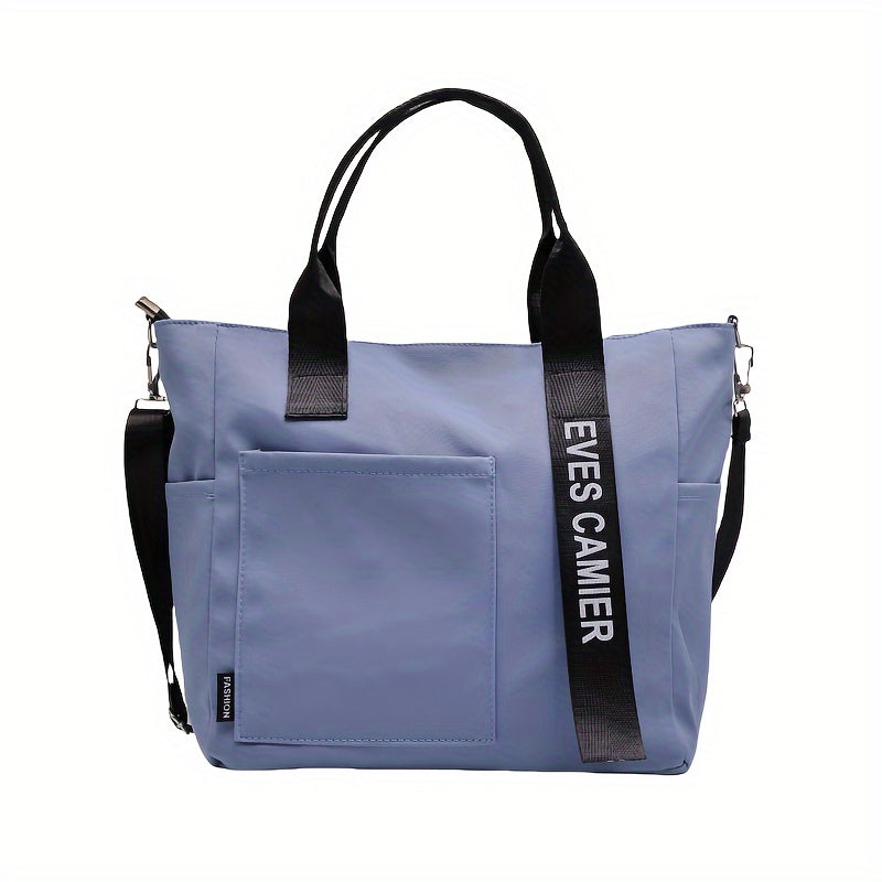 Multi-Pocket Tote Bag, Crossbody Travel And Work Shoulder Bag, Portable And Durable With Adjustable Strap For School And Daily Use