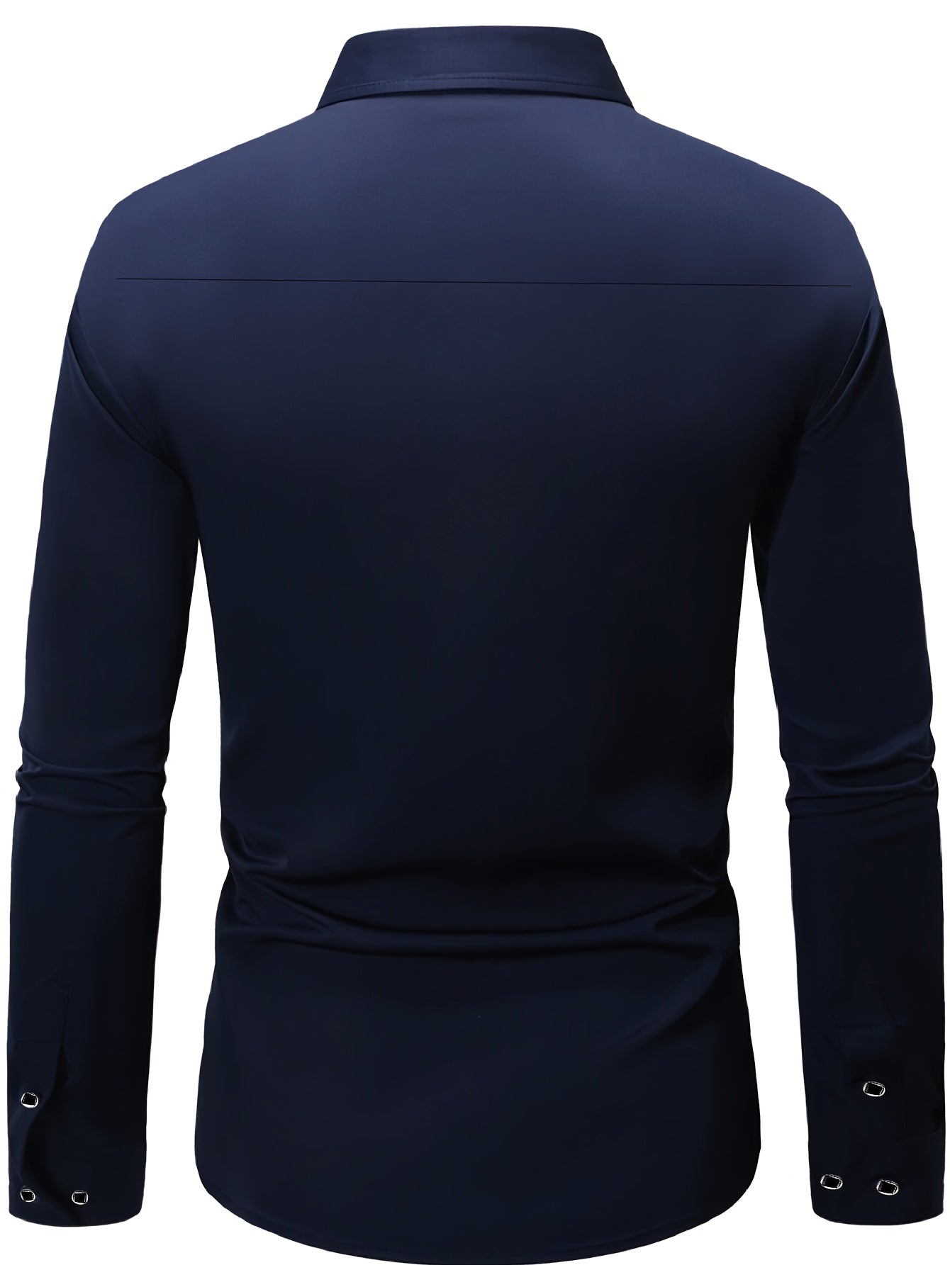 Men'S Elegant Black Long Sleeve Dress Shirt with Geometric Pattern - Polyester, Slim Fit, Button-Up, All-Season Wear, Stylish Lapel Collar, Perfect for Formal and Casual Events, Formal Attire|Slim Fit Shirt|Reflective Details