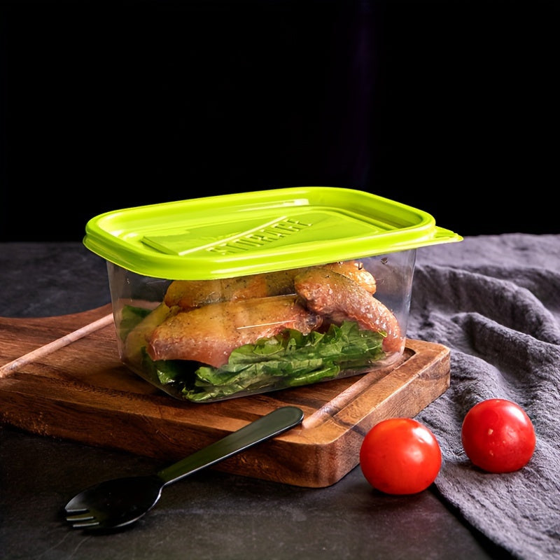 10pcs Clear Plastic Food Storage Containers with Blue Lids - Stackable, Reusable, Perfect for Kitchen Organization - Ideal for Grains, Meats, Fruits, Vegetables - Dishwasher & Microwave Safe
