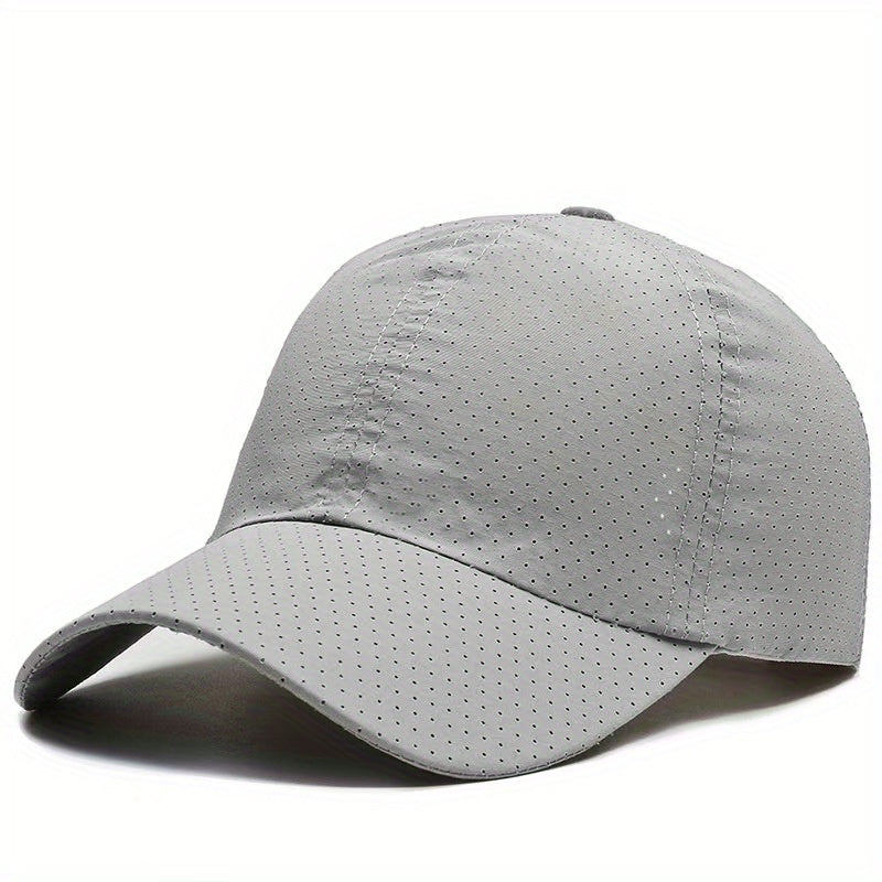 1pc Breathable Quick-Dry Mesh Baseball Cap for Men & Women - Adjustable Snapback, Lightweight Sun Hat for Outdoor Sports, Golf, Tennis, Running, Hiking, Camping - Black, Navy Blue, Dark Gray, Light Gray, Olive Green, Adjustab