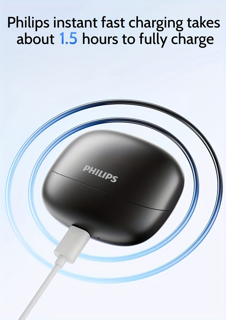 PHILIPS True Wireless ականջակալներ՝ հարմարավետ iPhone/Android-ի համար, ներկառուցված միկրոֆոնով անլար ականջակալներ, անլար ականջակալներ TAT2169