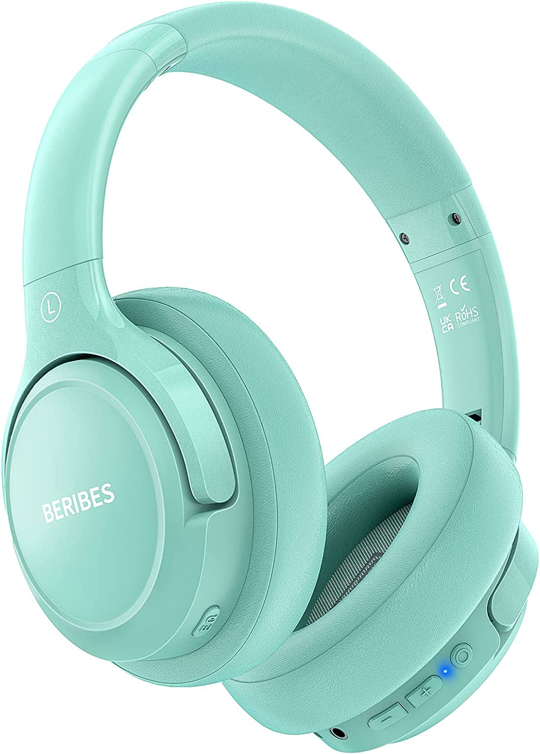BERIBES Bluetooth Headphones over Ear, 65H Playtime and 6 EQ Music Modes Wireless Headphones with Microphone, Hifi Stereo Foldable Lightweight Headset, Deep Bass for Home Office Cellphone PC Ect.