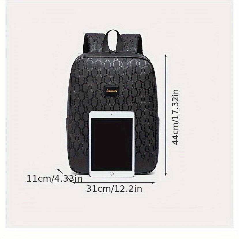 Extra Large Capacity Backpack - Durable PVC Fabric, Stylish Black Design with Multiple Compartments and Padded Laptop Section - Perfect for College, Business, and Travel Versatile Computer Bag Business Backpack Multi-Fu