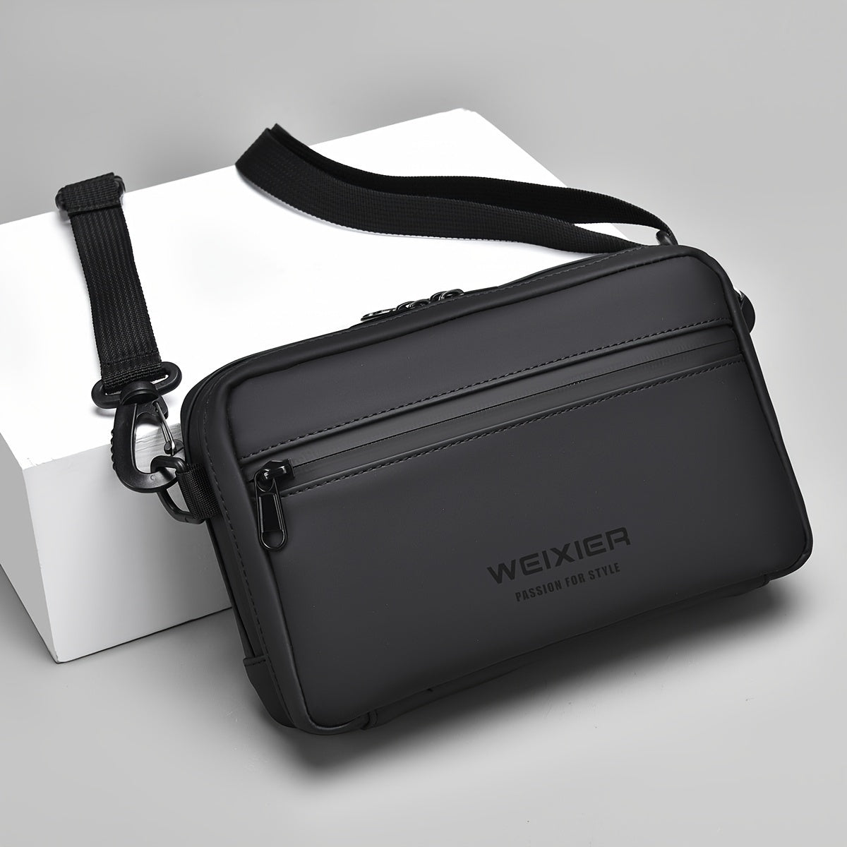 WEIXIER Unisex Fashion Messenger Bag, Shoulder Satchel with Detachable Strap, Polyester Lined, Business Briefcase for Commuting Outdoor, Ideal Gift for Husband Or Boyfriend