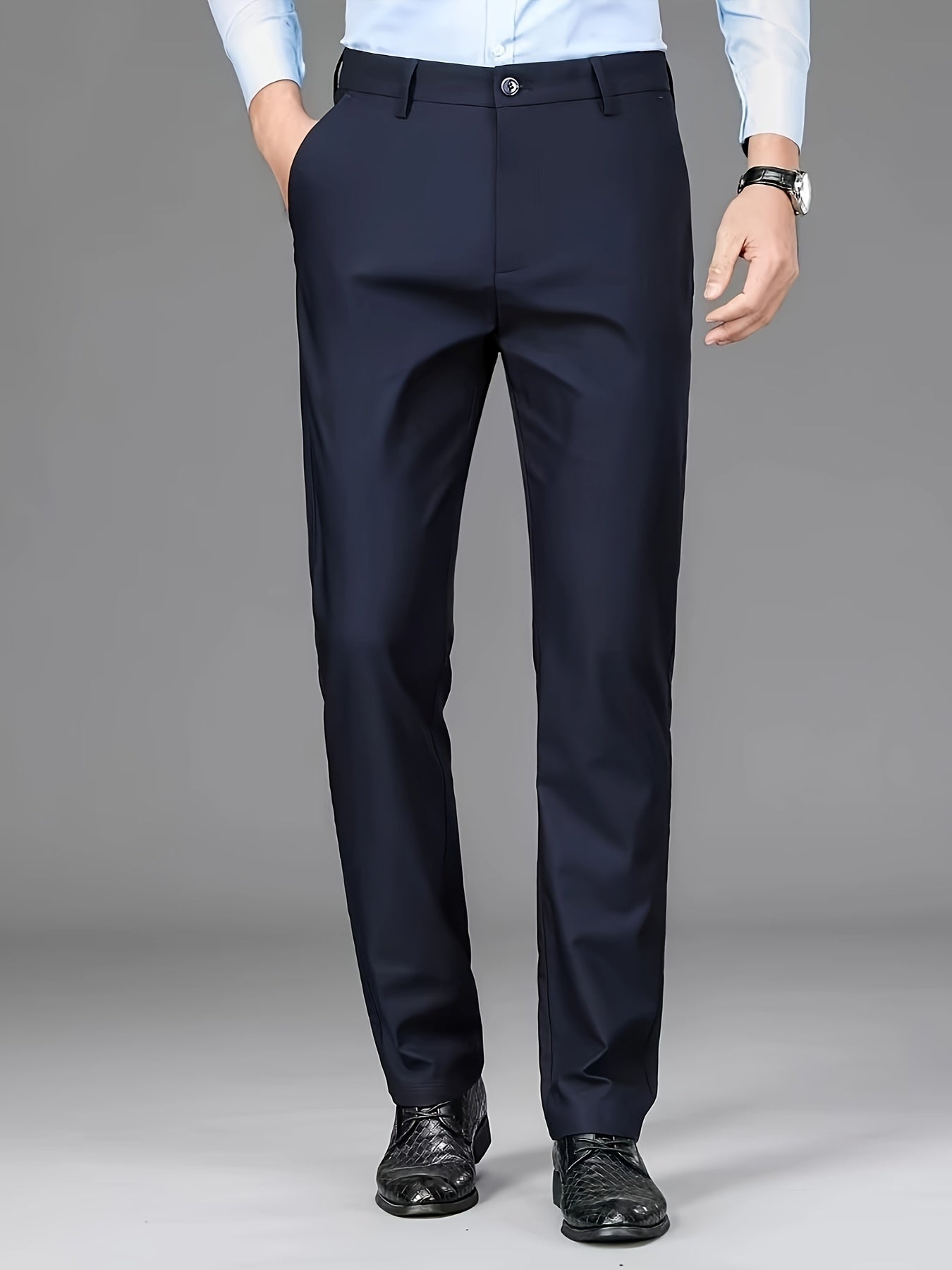 Men's straight-leg suit pants, which can be used as professional formal wear or thick casual pants for autumn and winter.