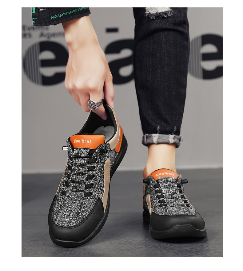 Men's Vintage Old School Style Sneakers, Comfy Non Slip Durable Canvas Breathable Shoes, Men's Footwear