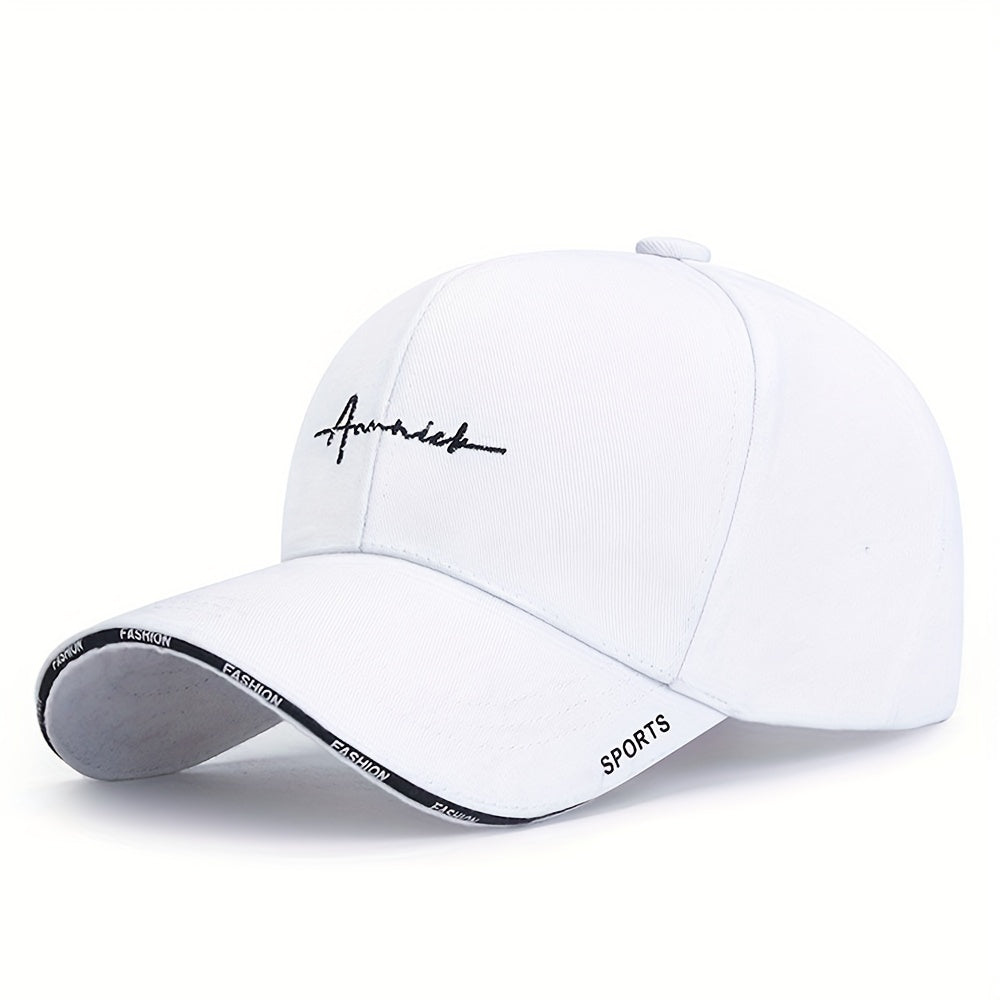 Simple Letter Embroidery Baseball Cap Hip Hop Solid Color Sports Hat Lightweight Adjustable Dad Hat For Women Men