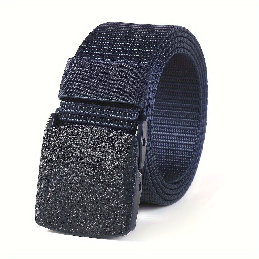 Nylon Belt with Smooth Buckle - Hypoallergenic, Casual Style for Men & Women, Perfect for Jeans & Outdoor Wear