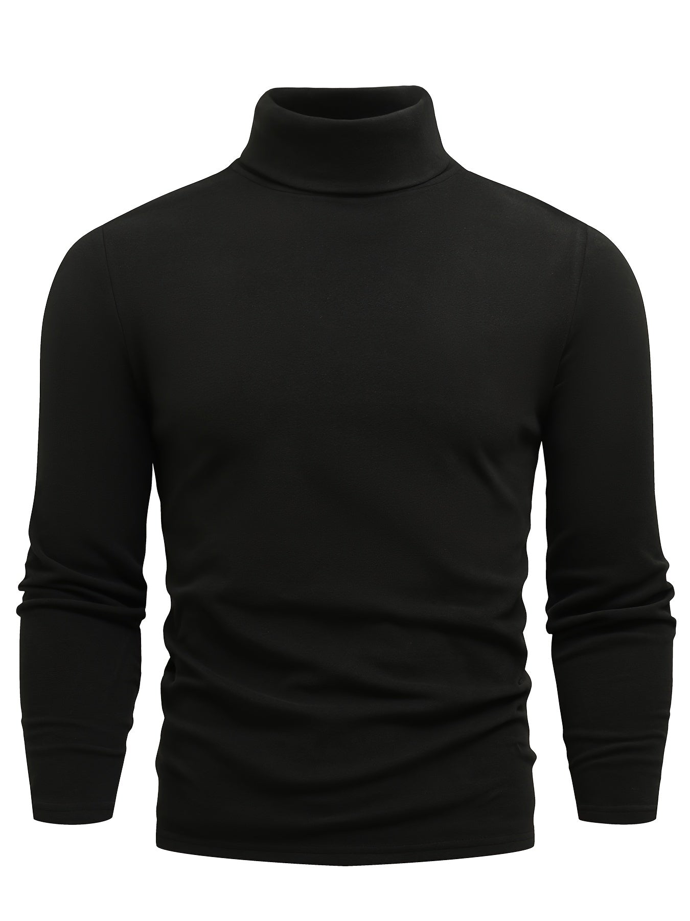 Casual Solid Men's Autumn And Winter Turtleneck Long-sleeved Fit T-shirt
