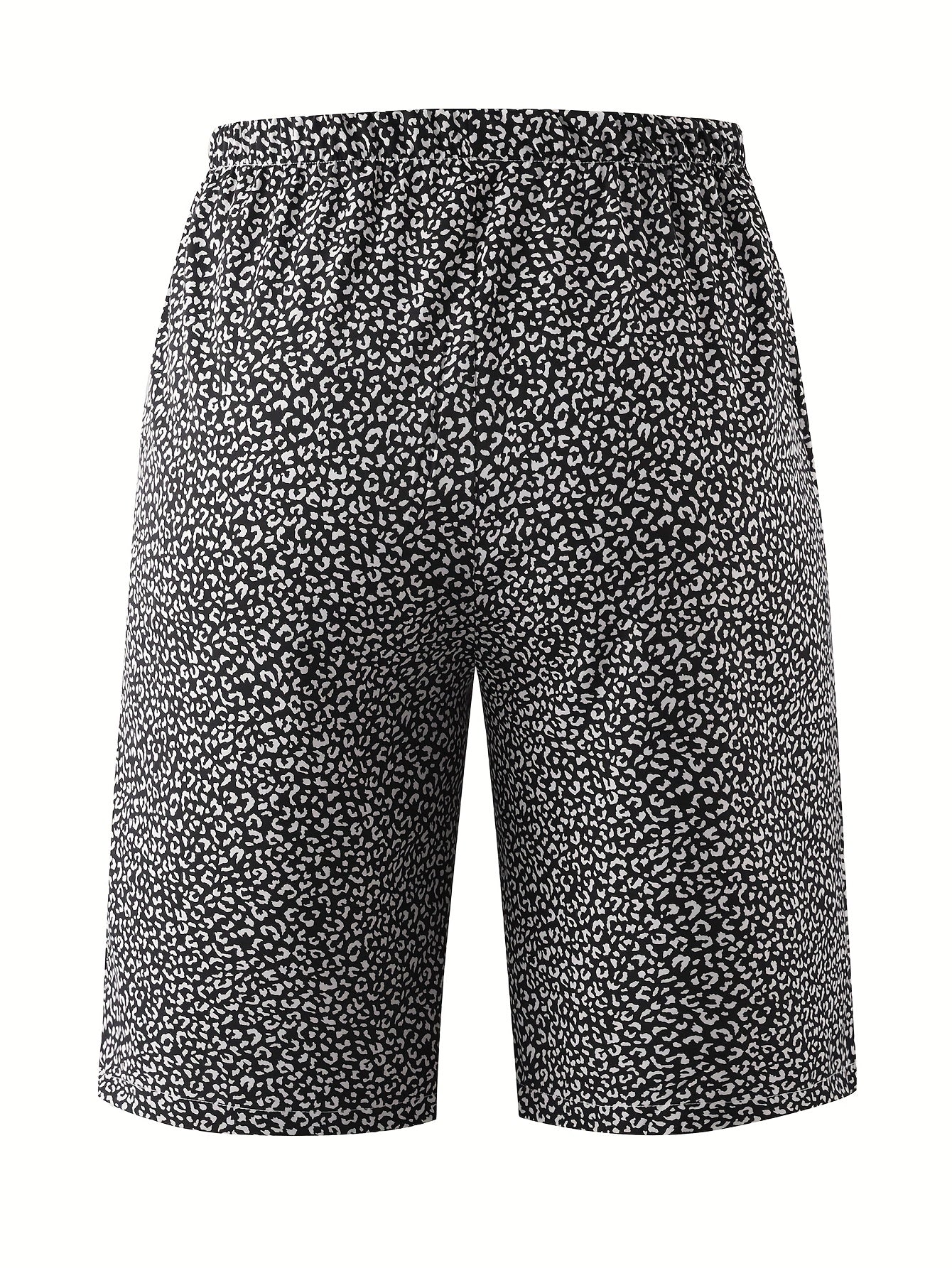 Plus Size Women's Lightweight Beach Shorts - Casual Blue and White Floral Print, Drawstring Waist, Polyester, Machine Washable, Knee-Length with Pockets