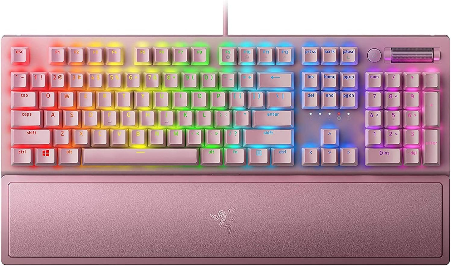 Razer Blackwidow V3 Mechanical Gaming Keyboard: Green Mechanical Switches - Tactile & Clicky - Chroma RGB Lighting - Compact Form Factor - Programmable Macro Functionality - Quartz