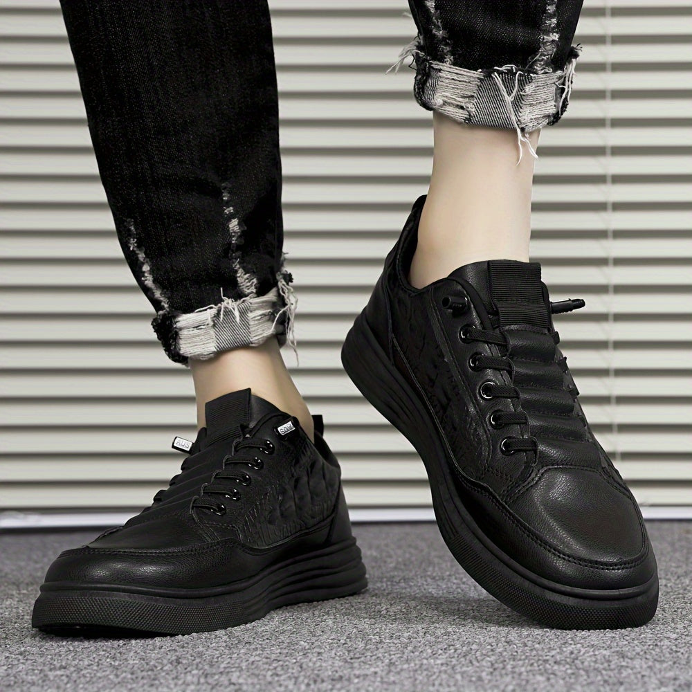 Men's Breathable Crocodile-Embossed Sneakers - Casual & Stylish, Non-Slip Faux Shoes for All Seasons