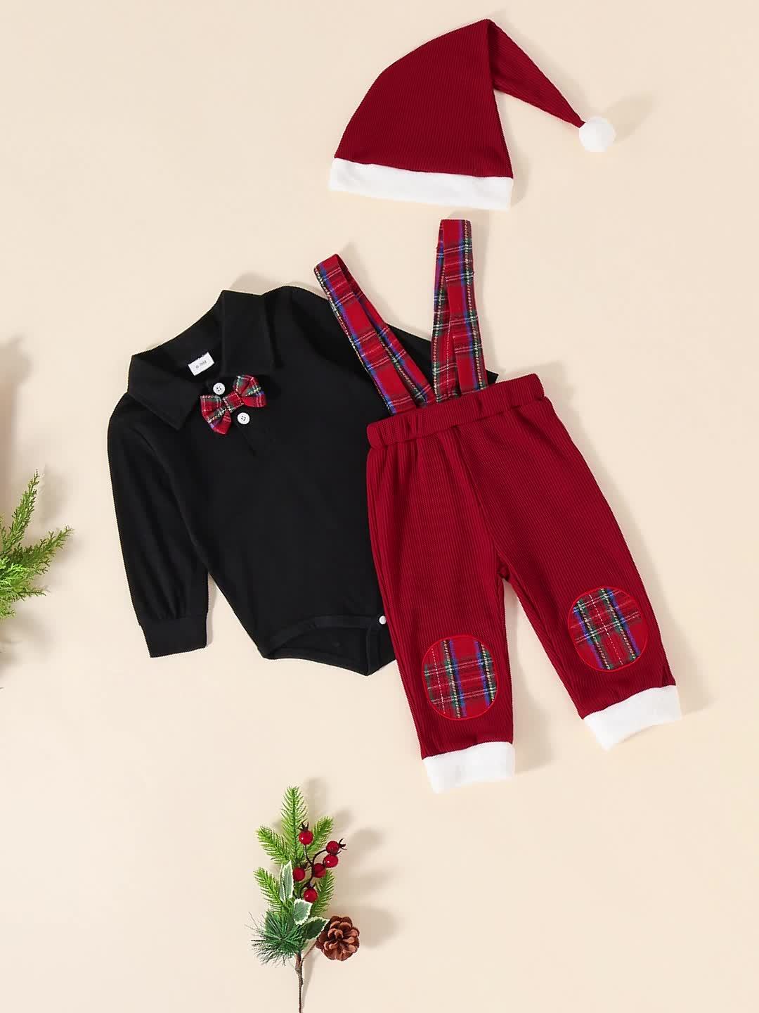 Տղաների համար նախատեսված բարձրակրունկ երկարաթև վերնաշապիկ + վաֆլիով տրիկոտաժե տաբատ + գլխարկ (3 հատ), հիանալի է բացօթյա օգտագործման համար