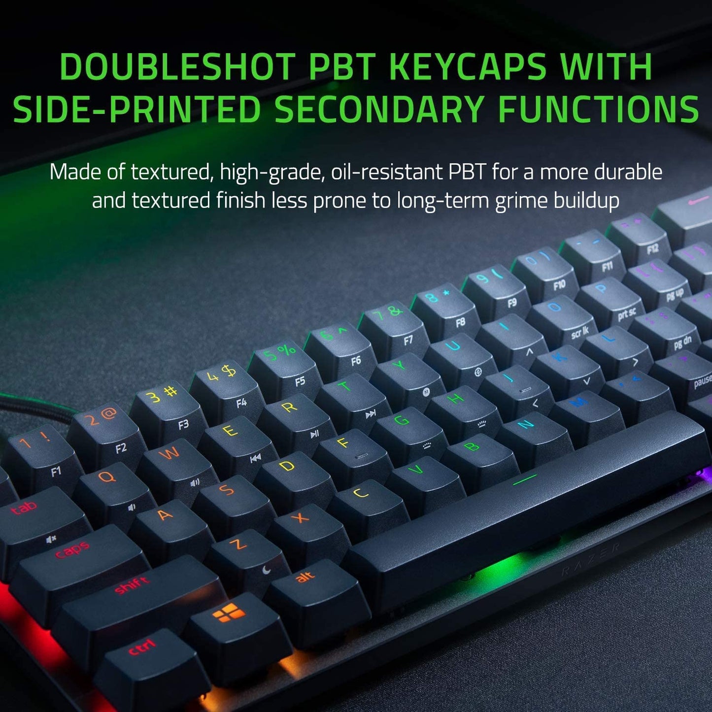 Razer Huntsman Mini (Red Switch) - Compact 60% Gaming Keyboard (Linear Optical Switches, Doubleshot PBT Keycaps, Removable USB-C Cable) QWERTY US Layout | Black